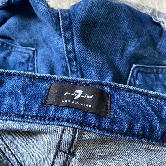 7 for all Mankind Women's Size 27 Blue High Waist Shorts - Picture 2 of 5